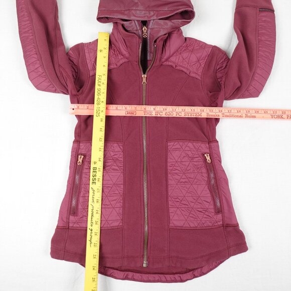 lululemon Fleecy Keen Jacket Women's 6 Removeable Hood Zip Up - Picture 12 of 12